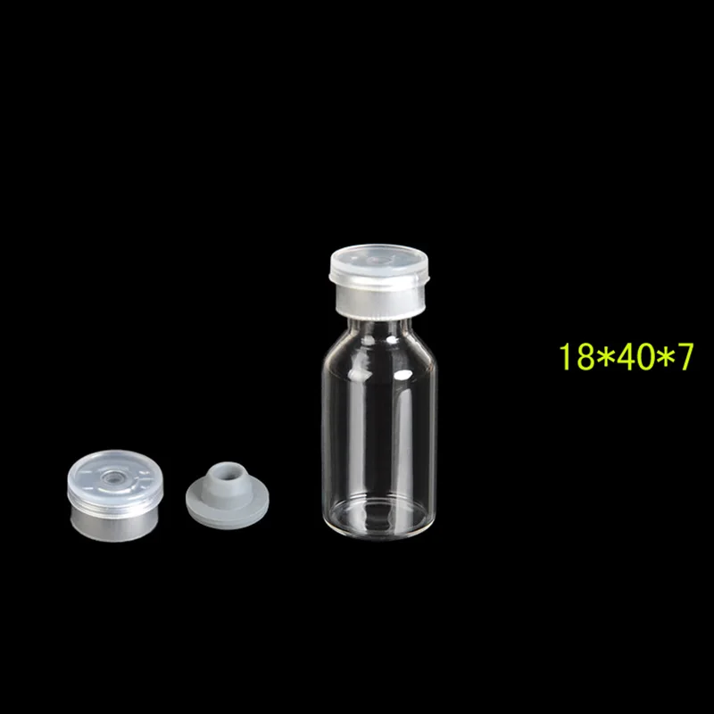 50pcs 2ML 5ML Mini Glass Bottle Butyl Rubber Stopper+Aluminum Plastic Cover Transparent Jar Laboratory Liquid | Красота и здоровье