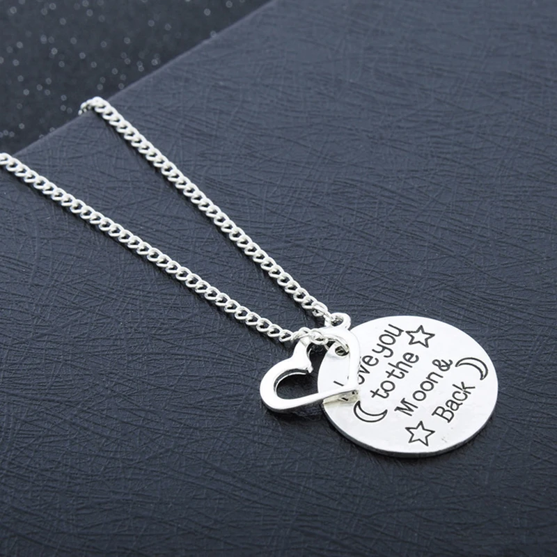 Модное ожерелье с подвеской надписью I Love You To The Moon &amp Back'' Heart женское ювелирное