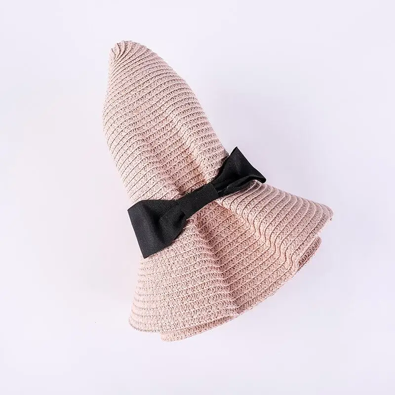 Шляпка с широкими полями женская Соломенная Панама от солнца Круглым Верхом