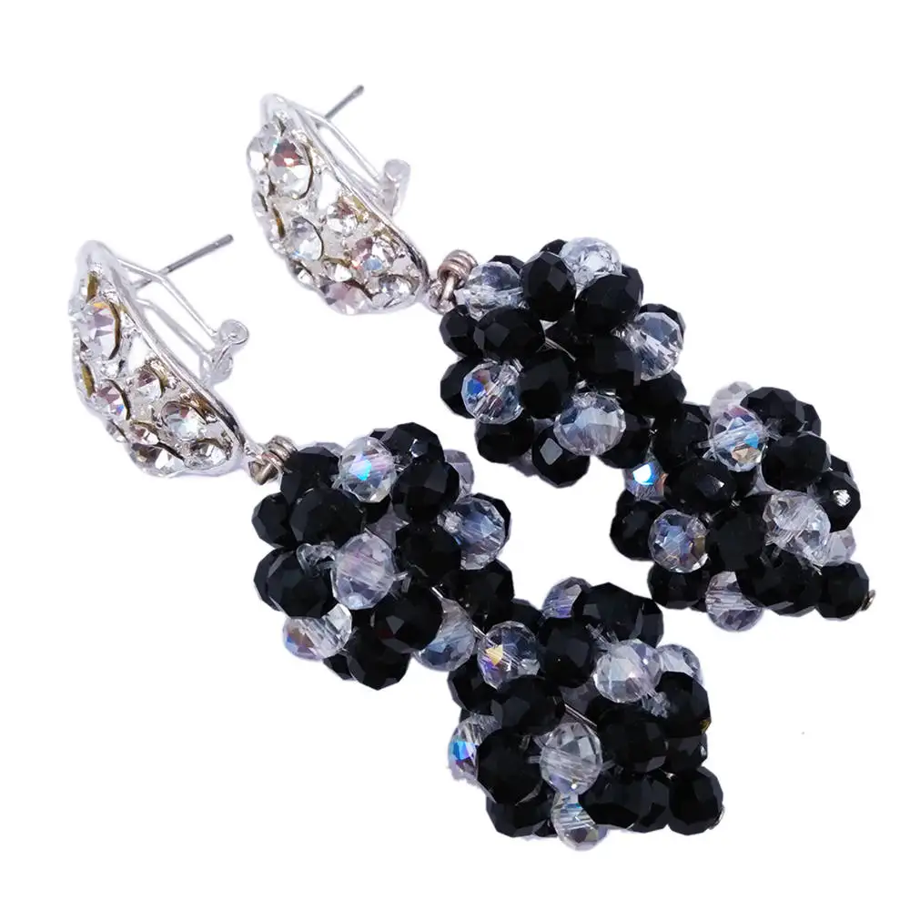 Модный черный прозрачный комплект ювелирных изделий AB с африканскими бусинами