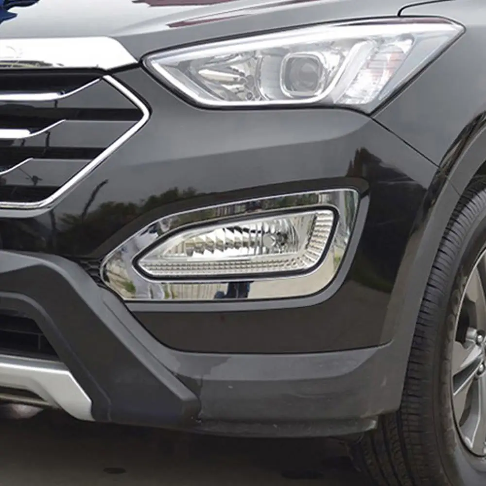 Для Hyundai Santa Fe ix45 2013 2015 хромированные передние противотуманные фары Накладка