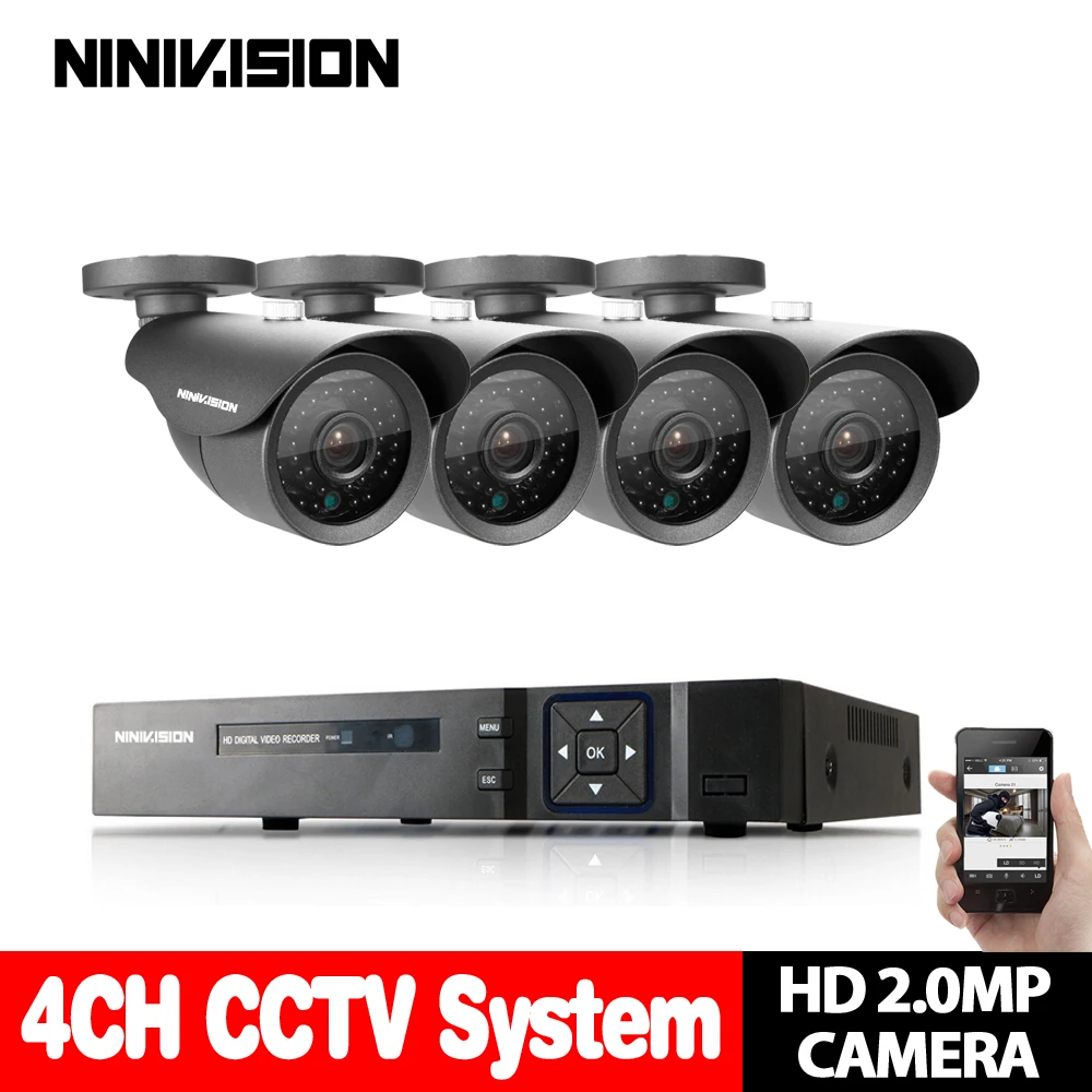 Система видеонаблюдения 4 канала 1080P AHD DVR|cctv system|ahd dvr kitdvr kit |