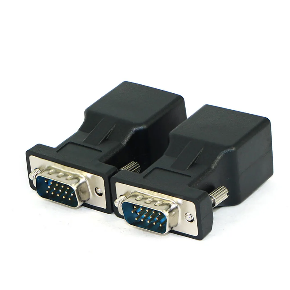 Del 1 пара VGA Extender Мужской Женский к LAN RJ45 CAT5 CAT6 20 M Адаптер для сетевого кабеля TD915