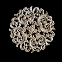 unpainted wood carved decal corner applique frame for home furniture wall cabinet door decorative crafts