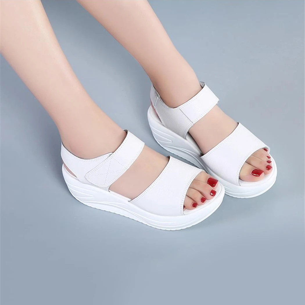 Для женщин повседневные сандалии летние удобные Босоножки на танкетке платформе