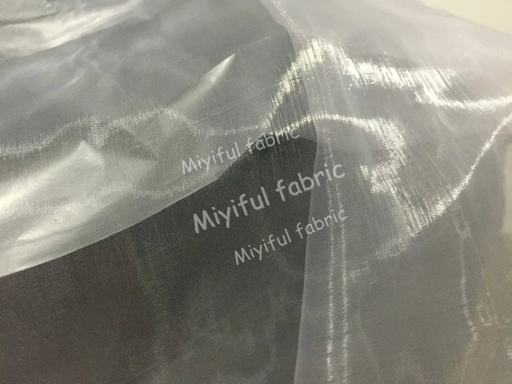 Off white кремово-белый мерцающий Блестящий органза мягкий прозрачный тюль хорошего