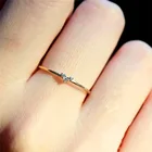 Женское кольцо с кристаллом из циркония, милое маленькое простое посеребренное Золотое кольцо на палец в форме сердца, обручальные кольца обещания для женщин