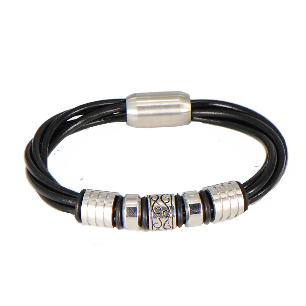 One piece sale high quality multi-layer leather bracelet bangle leisurely man's hip-pop jewelry VB345 | Украшения и