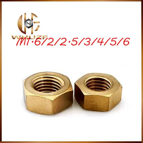 H053 50 шт. DIN934 M1.6 M2 M2.5 M3 M4 M5 M6 M8 M10 H62 медные шестигранные гайки HW048|brass hex nut|hex nuthexagonal nut |