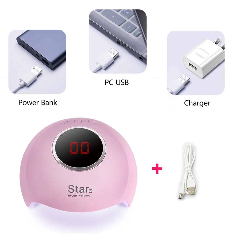2019 Star6 краска для ногтей лак УФ лампа 36 Вт мини-лампа с USB Маникюр ЖК-монитор