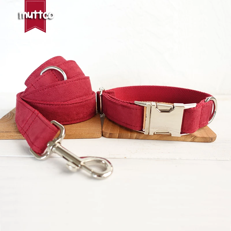 100 шт./лот MUTTCO оптовая продажа Специальный дизайн ошейник для собак Вишневый