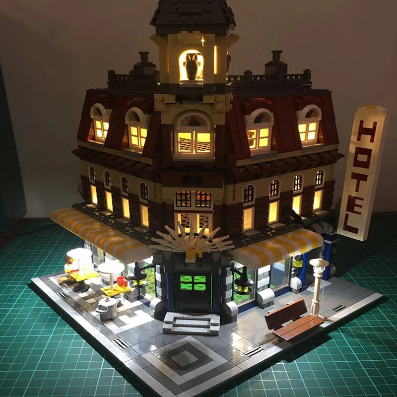 Светодиодный светильник для Lego Building City Street 10182 модель кафе на угол игрушки