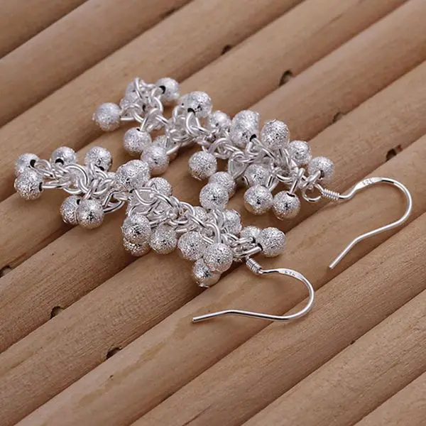 Фото Серьги из серебра 925 пробы, Модные Ювелирные серьги из серебра 925 пробы, матовые ювелирные изделия с виноградом, оптовая продажа, Бесплатная доставка, ttre LE007 №3