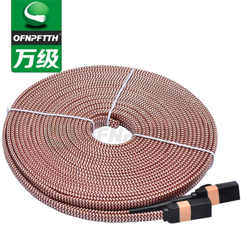 Плоский патч корд CAT7 10 м SFTP 8P8C позолоченный соединительный кабель