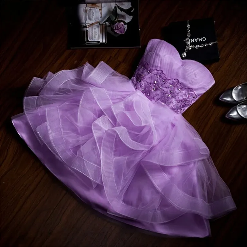 Сексуальное платье подружки невесты без бретелек короткое