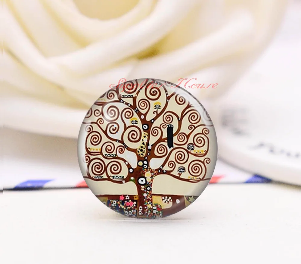 

Handmade Round Tree Photo Glass Cabochons, Jewelry Finding Cameo Pendant Settings, (F878-1475)