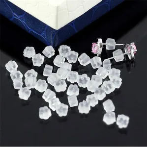 200 шт. Прозрачная мягкая силиконовая резиновая серьга в форме сливы, заглушки, крючки, заглушки для ушей, аксессуары для ювелирных изделий DIY