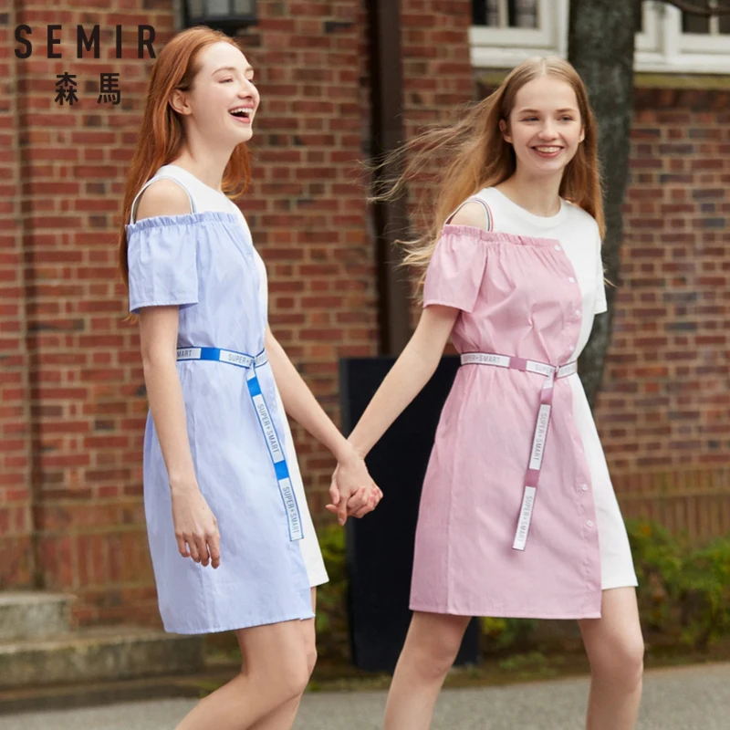 SEMIR женское платье с коротким рукавом принтом Мягкое хлопковое шикарные платья