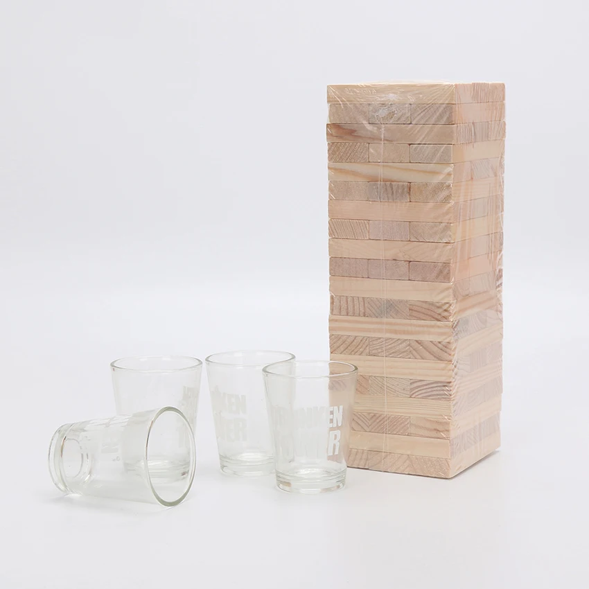 Пьяная башня Jenga игры питьевые бинго Рождественский подарок Ночной клуб