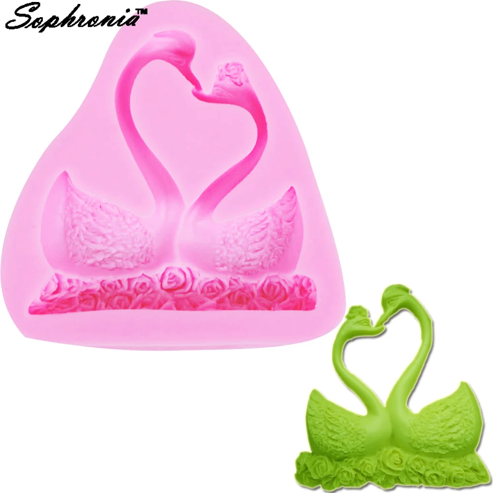 Sophronia 1 шт. Лебеди силиконовые формы для торта 3D красивые анималированные Sugarcraft