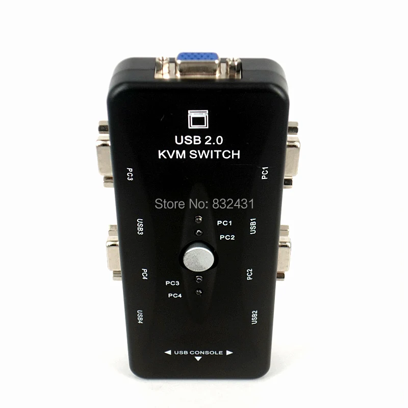 Новый черный 4 портовый адаптер USB 2 0 KVM Switch Box для подключения монитора принтера