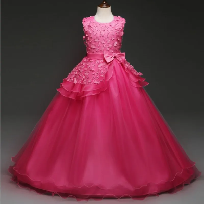 Платье принцессы для девочек молодежные вечерние Свадебные Платья с цветочным
