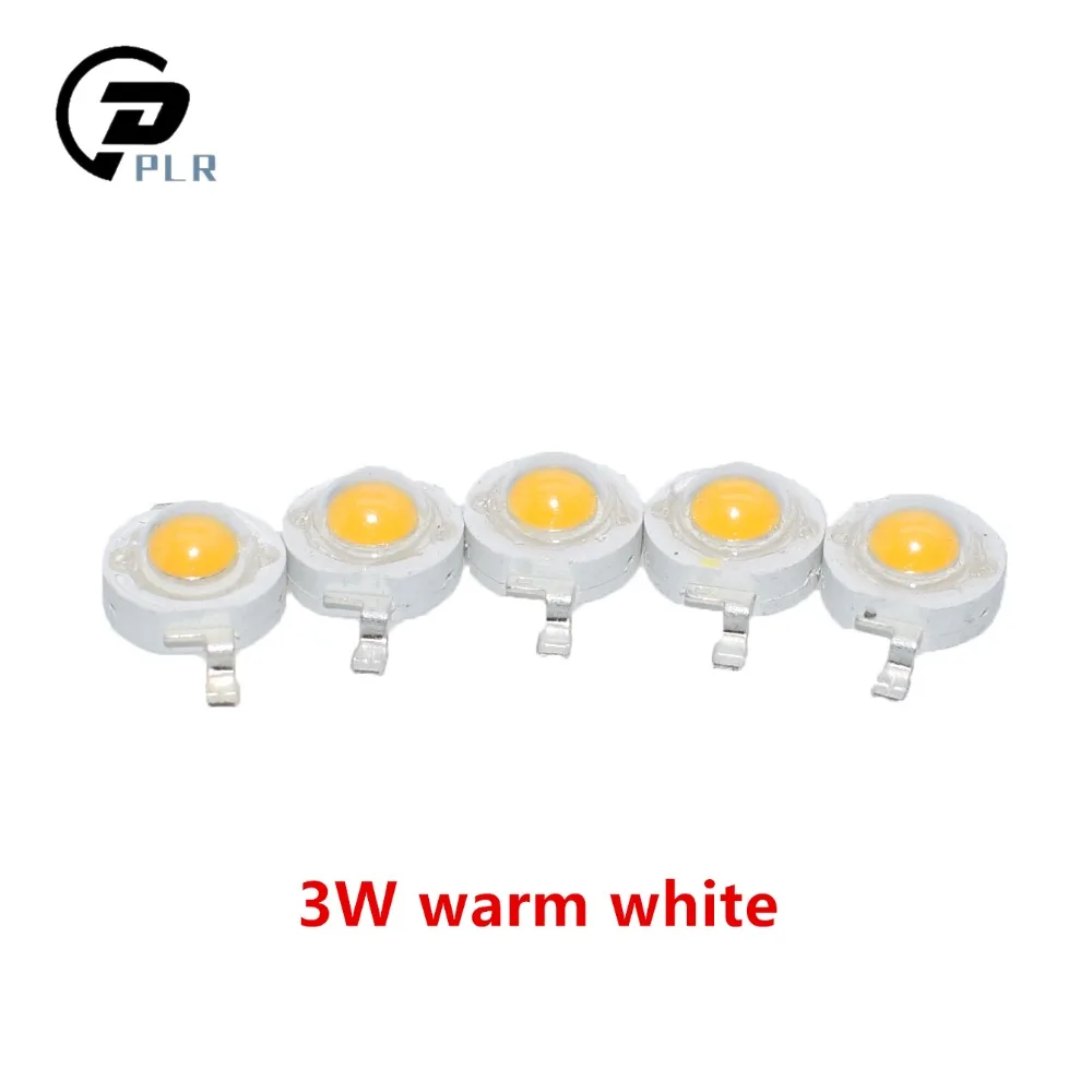 100pcs 1W/3W LED High power Lamp beads Pure White/Warm White 300mA 3.2-3.4V 100-120LM 30mil Chip | Освещение