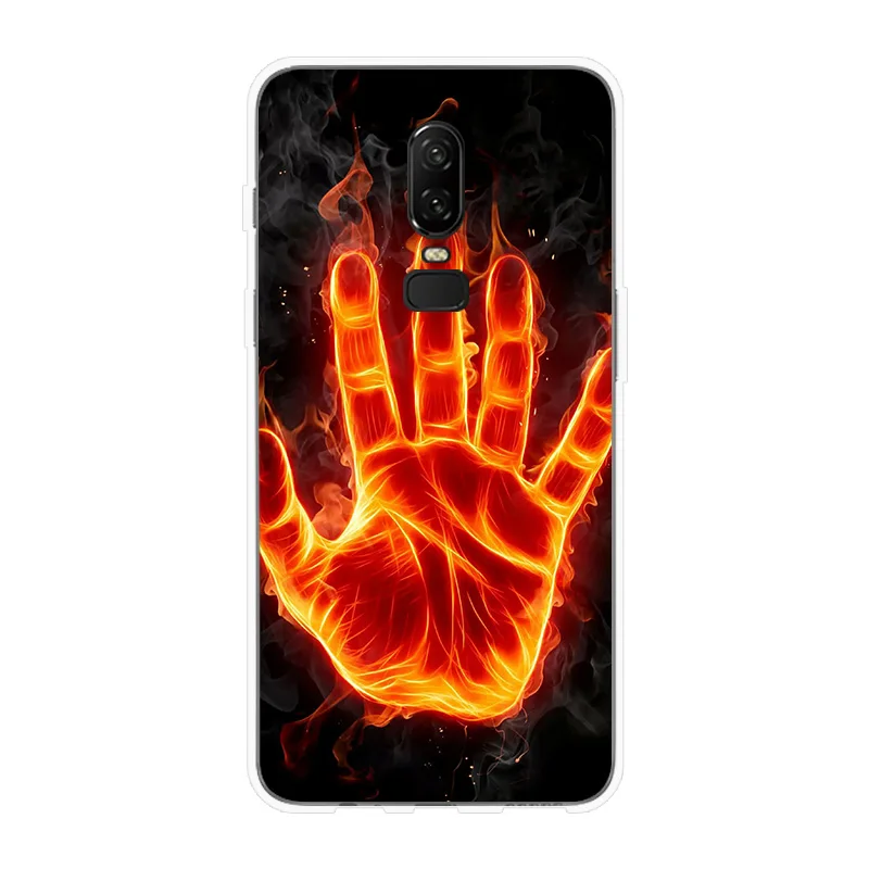Чехол для телефона OnePlus 5 5T 6 T мягкий чехол с изображением пламени огня