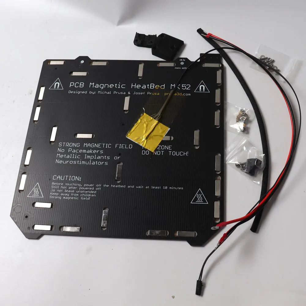 Prusa i3 MK2.5 3d принтер MK52 с подогревом 12V в собранном виде, N35UH магниты, кабель питания, Термистор, текстиль рукав mk2.5 радиатор