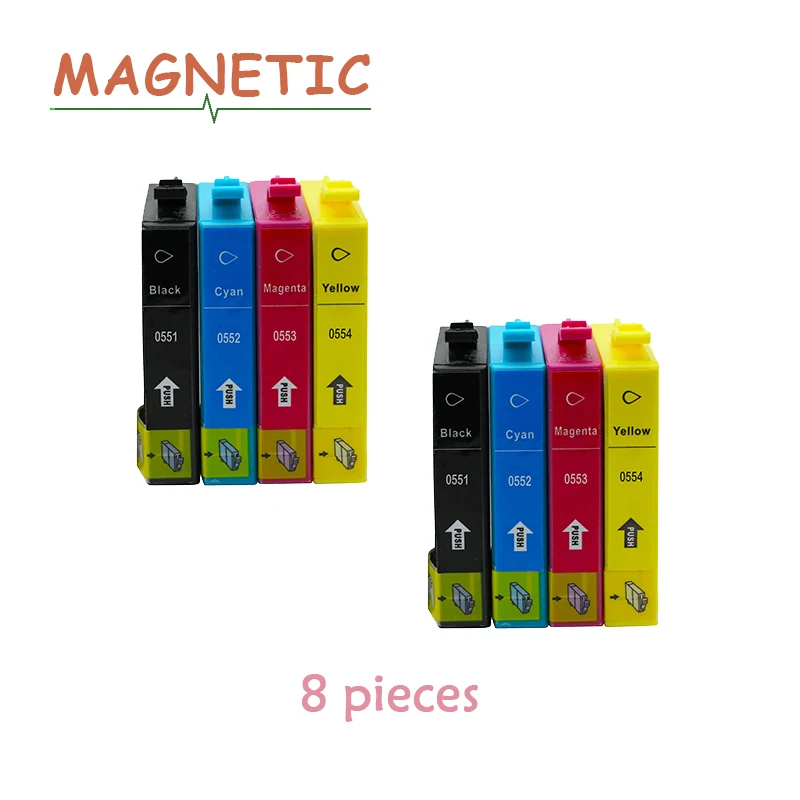 8 шт. T0551 чернильные картриджи для Epson Stylus Photo RX420 RX425 RX520 R240 R245 принтер струйный с