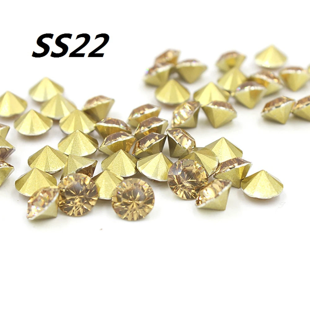 Бесплатная доставка модный светло-желтый SS22 около 5 мм 288 шт./пакет стразы из смолы