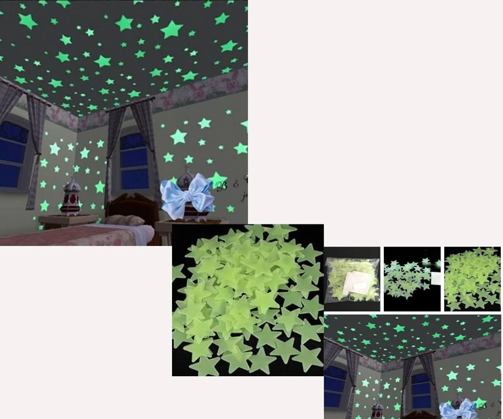Светится в темноте наклейки StarsWall светящиеся флуоресцентные обои наклейка для