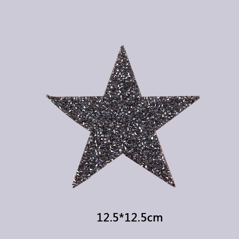 Gray 12.5cm Стразы для обуви с кристаллами, звездная аппликация, нашивки для одежды, разные размеры, сумка для одежды, высокое качество, сделай сам, 1 шт., железо на - Цвет: Gray 12.5cm
