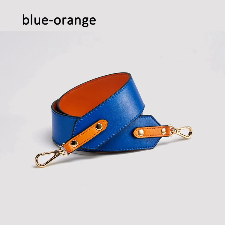 blue orange Новая мода Натуральная кожа Широкие ремни 98*4,6 см Замена сумки через плечо ремень аксессуары - Цвет: blue orange