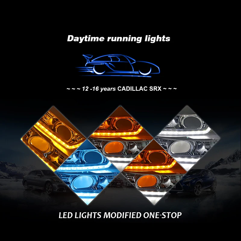 ROADOT 12 V светодиодный DRL Дневной ходовой свет для Cadillac SRX 2016 2015 2014 2013 2012