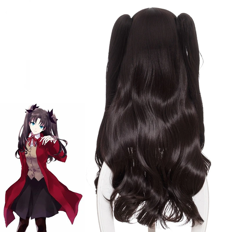 Черный длинный прямой парик Tohsaka Rin для косплея на Хэллоуин женщин|Костюмы аниме| |
