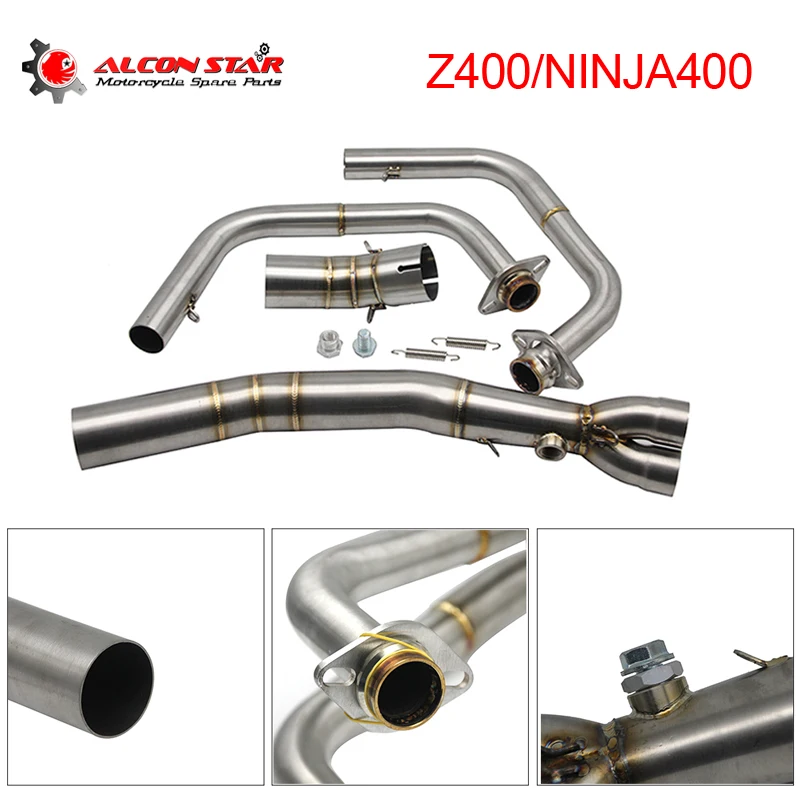 Alconstar-Передняя выхлопная система для мотоцикла из нержавеющей стали Kawasaki Z400 NINJA400