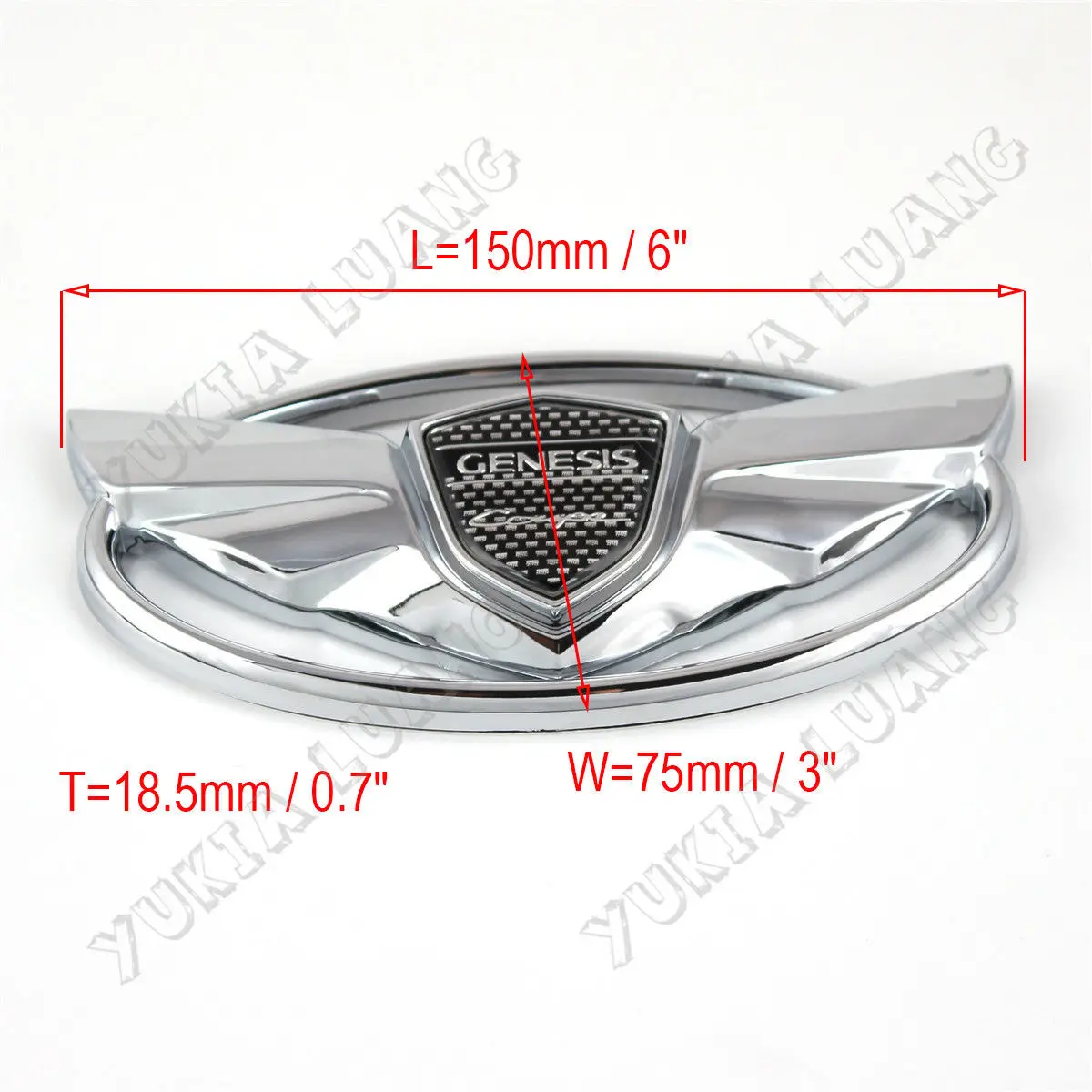 Silver 3D Крыло ангела автомобиля Передняя решетка эмблема значок для hyundai GENESIS COUPE 2010 - Название цвета: Silver