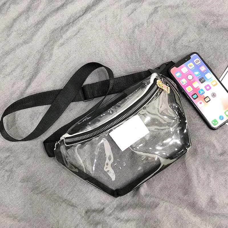 

Summer Transparent Waist Bag Clear PVC Fanny Packs Young Girls Waterproof Travel Chest Bag Plastic Casual Bum Bag 030206