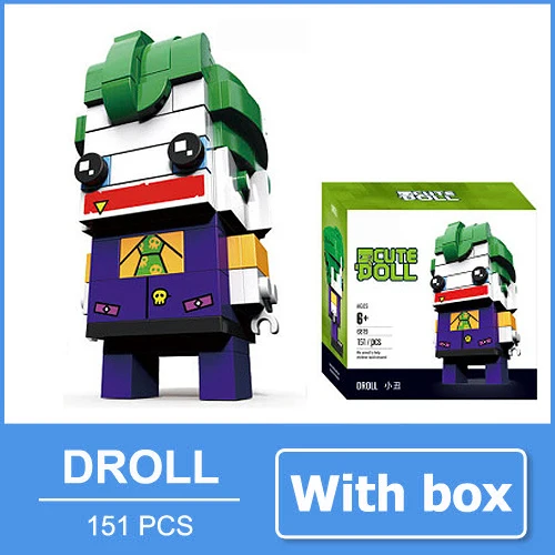 Joker B with box Бэтмен Супермен Чудо-Женщина фигурка-конструктор Джокер игрушки Совместимые мини блоки фигурка экшн супер куклы-герои фильм подарок для мальчиков друзей - Цвет: Joker B with box