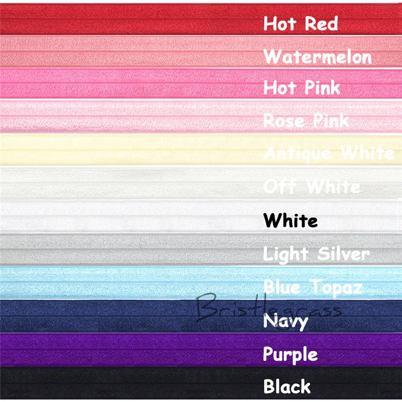 BRISTLEGRASS 5 Yard 3/4&quot 20mm Antique White FOE Fold Over Elastic Spandex Satin Band Kids Hairband Headband Lace Trim DIY Sewing |