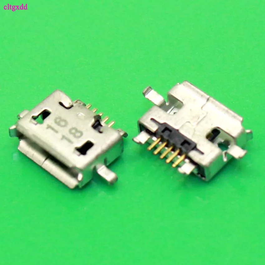 clgxdd 10pcs Micro USB 5pin B type Female Connector 4 Fixed feet For Mobile Phone 5 pin Charging Socket
