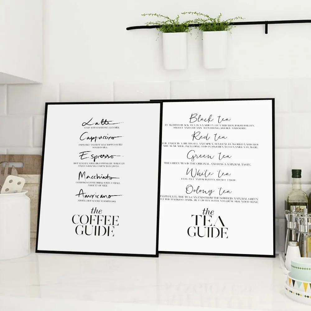 Coffee Guide Tea Posters And Prints Wine Champagne Wall Art Canvas Painting Wall Pictures For Laundry Room Modern Art Wall Decor