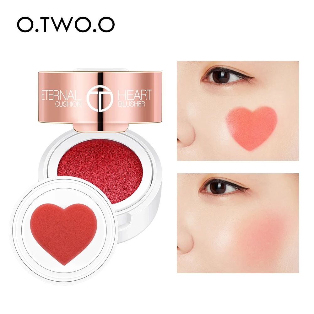 

O.TWO.O Heart shaped air cushion blush, nude makeup, moisturizing, brightening, natural dressing, cheek pink Rouge 9997