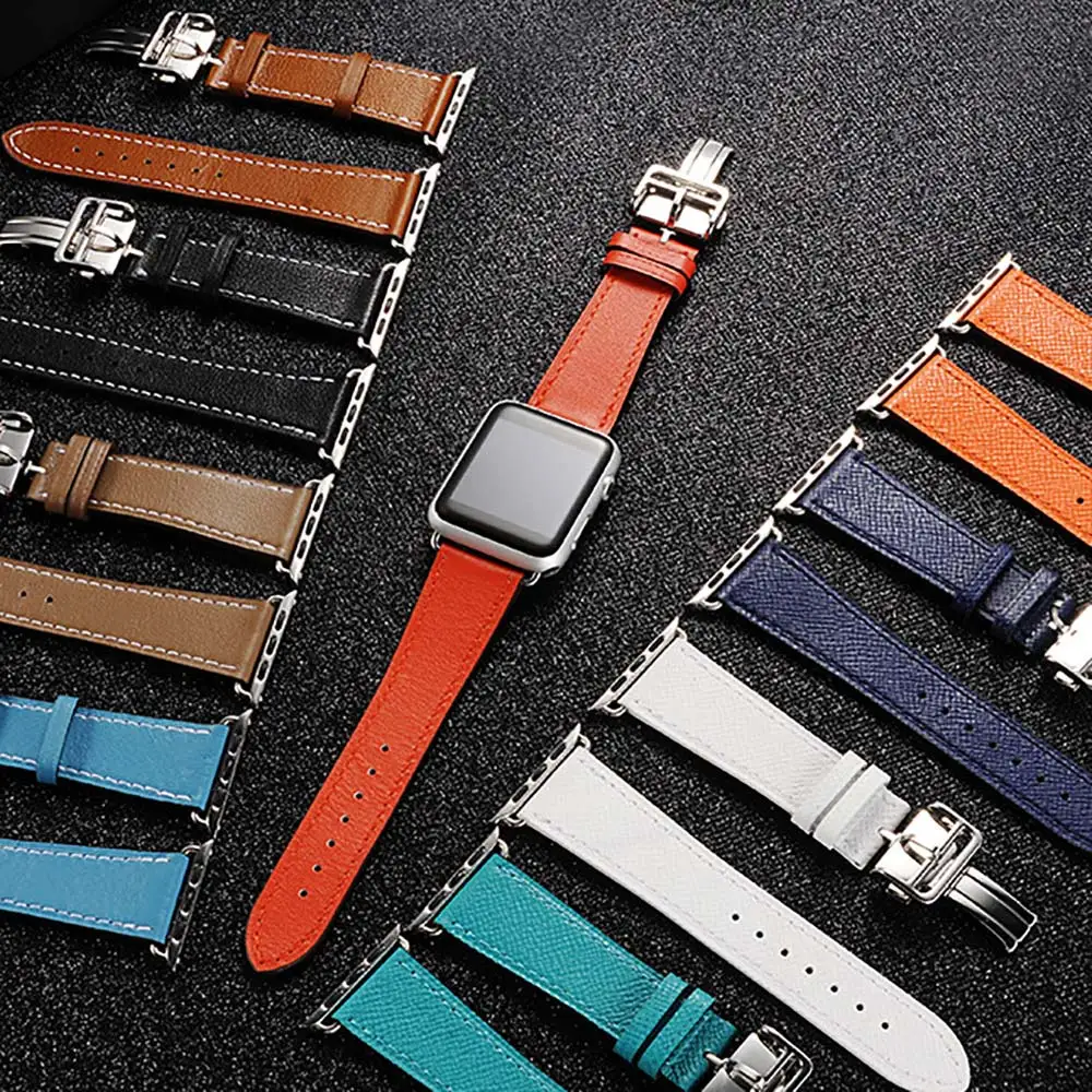 Aivtalk из натуральной кожи часы ремешок для Apple Watch на 42 мм 38 серии 3/2/1 чёрный
