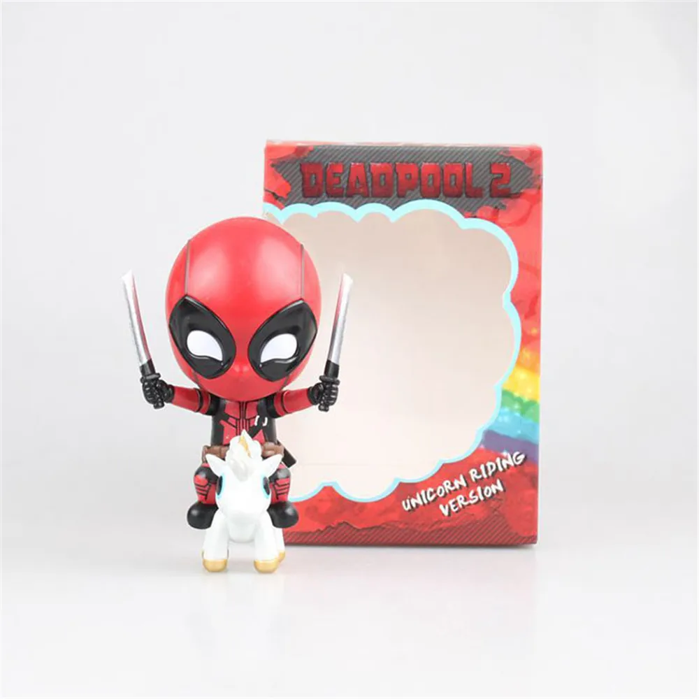 POPS Marvels Deadpool Q Edition Shake Head Action Figure Ride два ножа ручная Коллекционная модель игрушка