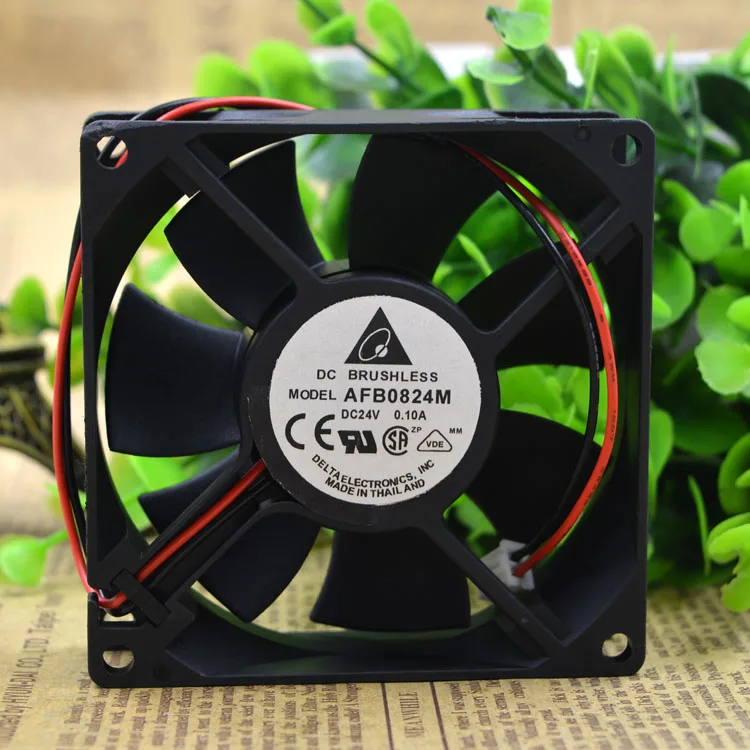 

SSEA Новый оптовая продажа вентилятор охлаждения для Delta AFB0824M 8025 8 см 24V 0.1A 2 провода Инвертор Вентилятор охлаждения 80*80*25 мм