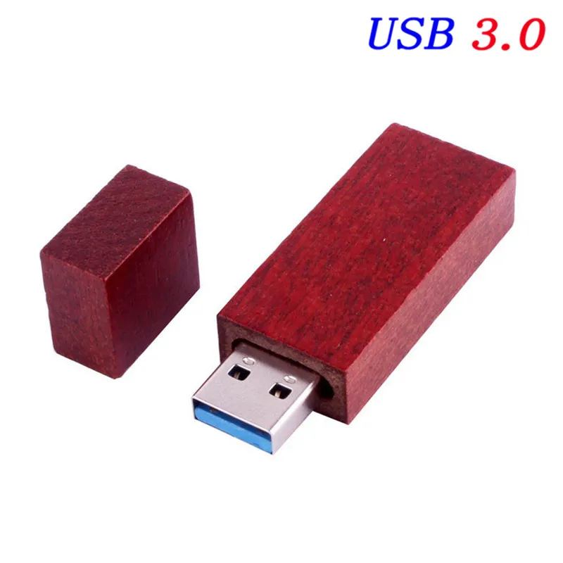 JASTER Высокоскоростной USB 3,0(более 10 шт бесплатный логотип) Деревянный usb+ Подарочная коробка usb флеш-накопитель Флешка 8 ГБ 16 ГБ 32 ГБ 64 ГБ 128 ГБ U диск - Цвет: redwood usb 3.0