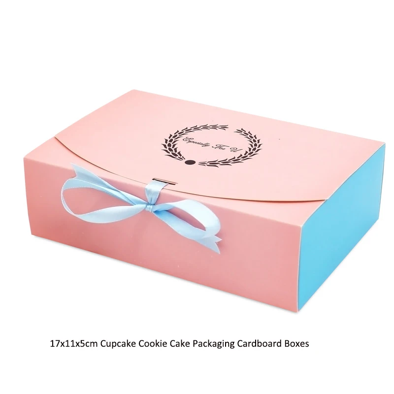 

Wedding 20pcs/lot 18.3x12x4.5cm/11.8x5cm Pink Lace Gift Box Cupcake Cookie Cake Packaging Kraft Cardboard Boxes