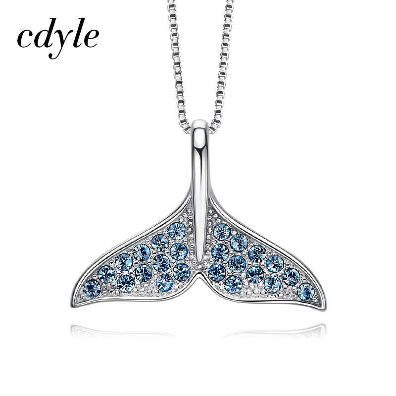 Cdyle, украшенное кристаллами, ожерелье, 925 пробы, серебро, хвост русалки, подвеска, ожерелье, подарок, воротник, бижутерия